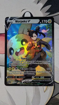Erika's Morpeko V Pokemon Trainer Cosplay Waifu ACG Card Holo Foil Cute Anime NM - Image 1