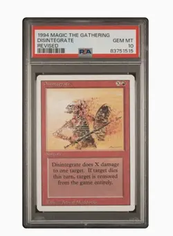 1994 Magic The Gathering MTG Revised Disintegrate PSA 10 Gem Mint - Image 1