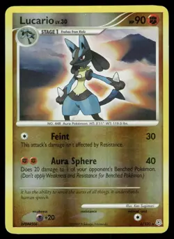 Lucario 6/130 Holo Rare Diamond & Pearl Pokemon Reverse Holo - Image 1