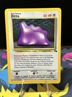 Ditto 3/62 Fossil Unlimited Holo Rare WotC 1999 Vintage Pokemon TCG Card - Image 1