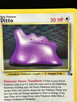 Ditto 3/62 Fossil Unlimited Holo Rare WotC 1999 Vintage Pokemon TCG Card - Image 2