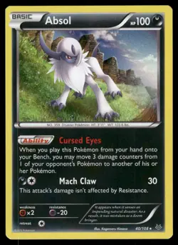 Absol 40/108 Holo Rare Roaring Skies Pokemon Holo Near Mint - Image 1