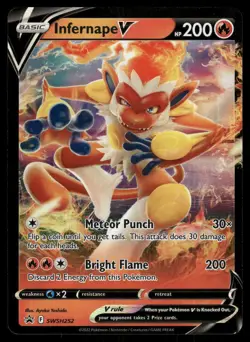 Infernape V SWSH252 Holo Promo Sword & Shield Promo Pokemon Near Mint - Image 1