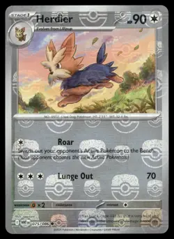 Herdier (Master Ball Pattern) 075/086 Common White Flare Pokemon Near Mint - Image 1