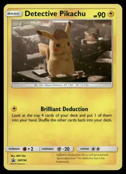 Detective Pikachu - SM194 Holo Promo Sun & Moon Promo Pokemon Holo Near Mint - Image 1