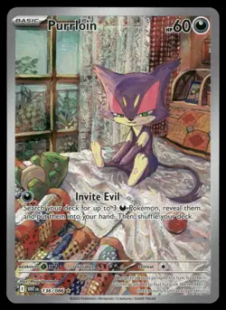 Purrloin 136/086 Illustration Rare White Flare Pokemon Near Mint - Image 1