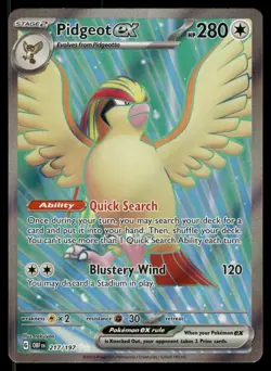Pidgeot ex 217/197 Ultra Rare Obsidian Flames Pokemon Near Mint - Image 1