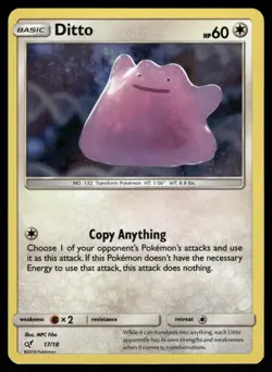 Ditto 17/18 Ultra Rare Detective Pikachu Pokemon Holo Near Mint - Image 1