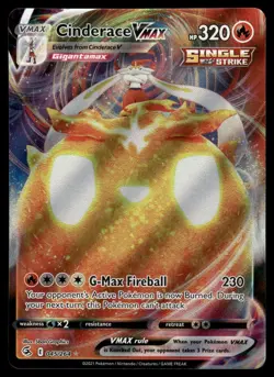 Cinderace VMAX 045/264 Holo VMAX Rare Fusion Strike Pokemon Near Mint - Image 1