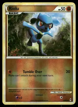 Riolu 50/95 Uncommon Call of Legends Pokemon Reverse Holo Near Mint - Image 1