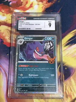 Pokemon TCG - Gengar 057/091 CGC 9 MINT Trick or Trade 2024 Cosmos Holo - Image 2