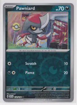 Pokemon Scarlet and Violet 132/198 Pawniard Reverse Holo - Image 1