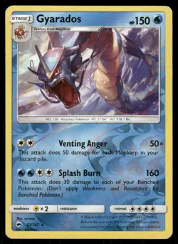 Pokemon Gyarados Burning Shadows 33/147 Reverse Holo R LP - Image 1