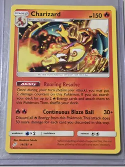 Pokemon Charizard Rare 14/181 Sm-Team Up Regular 150 HP Continuous Blaze Ball - Image 1