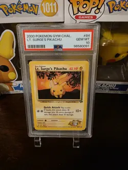 Pokemon TCG PSA 10 Lt. Surge's Pikachu 84/132 Gym Challenge Unlimited - Image 3