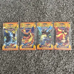 4x Pokemon XY FLASHFIRE SLEEVED PACKS - COMPLETE ART SET - FACTORY SEALED & MINT 820650108877 - Image 1