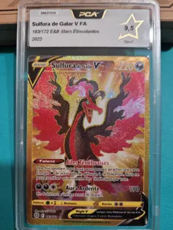 Carte Pokemon Sulfura de Galar V FA 183/172 EB09 Stars Etincelantes PCA 9.5 FR - Image 1