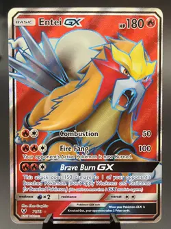 Entei GX 71/73 Shining Legends Full Art Pokemon Card TCG 2017 (NM) - Image 1