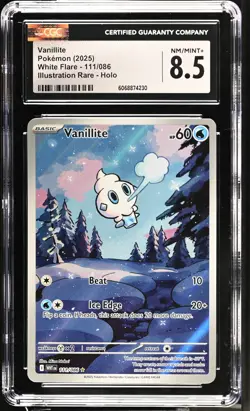 Pokemon GRADED Vanillite 111/086 White Flare IR NM/8.5 CGC ENGLISH - Image 1