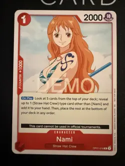 One piece TCG Romance Dawn Op01 Nami Promo Demo Version Not tournament Legal - Image 1