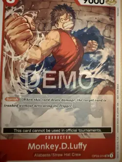 One piece Tcg Op04 Monkey D Luffy Promo Demo version Not tournament legal - Image 1