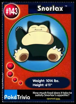 Snorlax #143 Burger King Near Mint or Better - Pokemon Card - Image 1