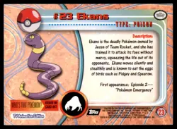 Ekans #23 Topps Trading Cards Series 1 Pokemon MP - Image 2
