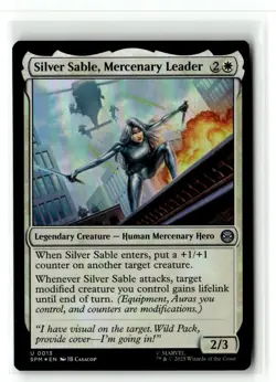 Magic The Gathering Marvel's Spider-Man Silver Sable Mercenary Leader #13 U Foil - Image 1