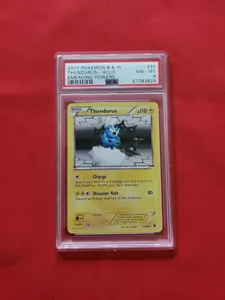 Pokemon: Thundurus #35/98 HOLO RARE BW Emerging Powers 2011 Vintage - PSA 8 -A64 - Image 1