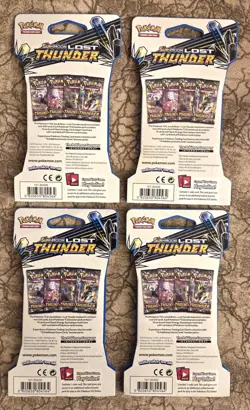 Pokemon sun & moon Lost Thunder Sleeved Booster Pack Art Set new sealed set of 4 - Image 2