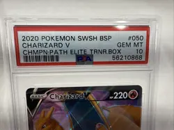 Charizard V #050 - 2020 Pokemon SWSH Champions Path ETB Promo Gem MINT PSA 10 a - Image 2