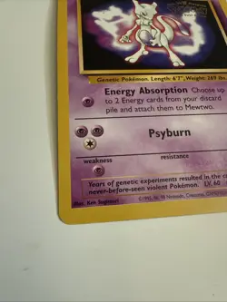 Pokemon Mewtwo 3 Black Star Promo Card 1999 TCG English ENG Kids WB Movie Stamp - Image 4