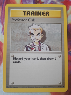 Professor Oak Uncommon 88/102 Pokemon TCG Base Set Unlimited WOTC Vintage Played - Image 1