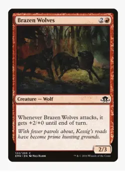 Brazen Wolves MTG EMN LP | Pauper EDH Aggro Wolf Tribal Werewolf RDW - Image 1