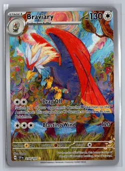 Braviary 214/191 Illustration Rare Surging Sparks Pokemon Near Mint - Image 1
