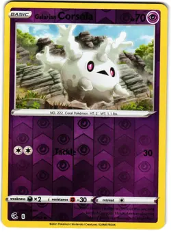 Galarian Corsola [Reverse Holo] 117/264 Pokemon Fusion Strike LP - Image 2
