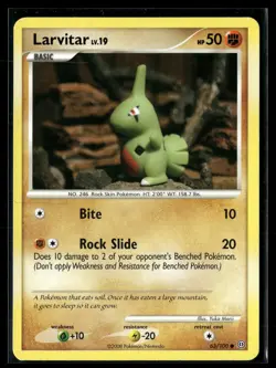 Pokemon TCG Stormfront #63/100 Larvitar Yuka Morii - Image 1