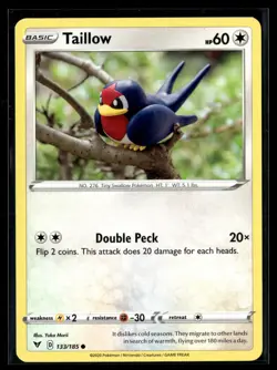 Pokemon TCG SWSH04: Vivid Voltage #133/185 Taillow Yuka Morii - Image 1