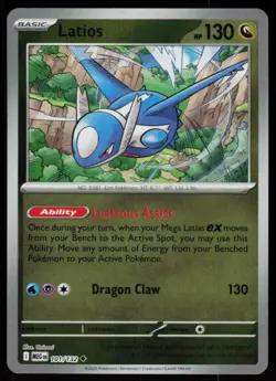 Latios 101/132 Uncommon Mega Evolution Pokemon Reverse Holo Near Mint - Image 1