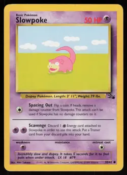 Slowpoke 55/62 Common Fossil Pokemon Unlimited LP - Image 1