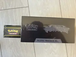 Pokemon Pitch Black ETB and booster bundle in hand - Image 3