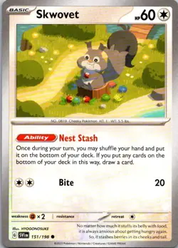 Pokemon Skwovet - Normal Common SV01: Scarlet & Violet Base Set 151/198 NM - Image 1