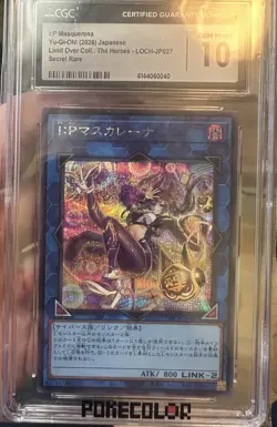 Yugioh CGC 10 GEM MINT I:P Masquerena Secret Rare 2026 LOCH-JP027 Japanese - Image 1