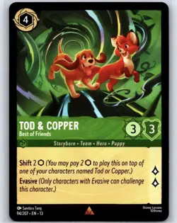 #94 Tod & Copper - Best of Friends - Rare 2026 Disney Lorcana Attack of the Vine - Image 1