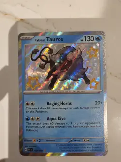 Pokemon TCG Card Paldean Tauros 120/091 Paldean Fates Baby Shiny Rare - NM - Image 1