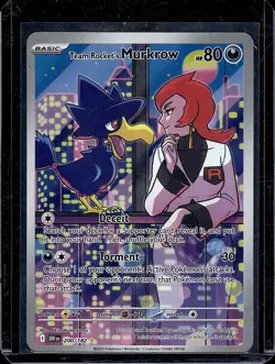 Team Rocket's Murkrow 200/182 Illustration Rare Destined Rivals NM SV10 Card - Image 1