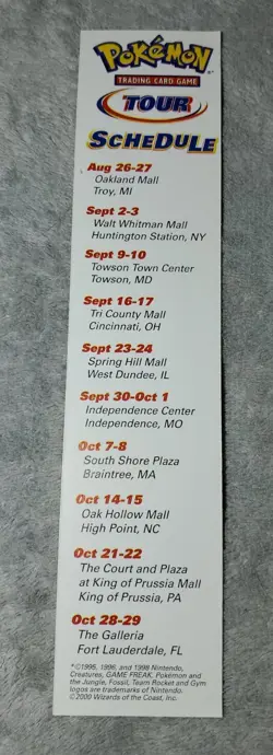 Pokemon Trading Card Game League Super Trainer Tour Schedule + Stickers - Image 2