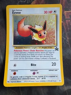 2000 Black Star Promo Eevee #11 Holo Pokemon Card MP (WEAR) - Image 1