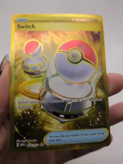 Switch 206/165 Pokemon Card TCG 151 Gold Hyper Rare Holo NM - Image 1