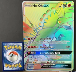 Ho-oh GX JUMBO SM80 PROMO Oversized Pokemon Card Shiny ULTRA RARE HOLO Exc - Image 1